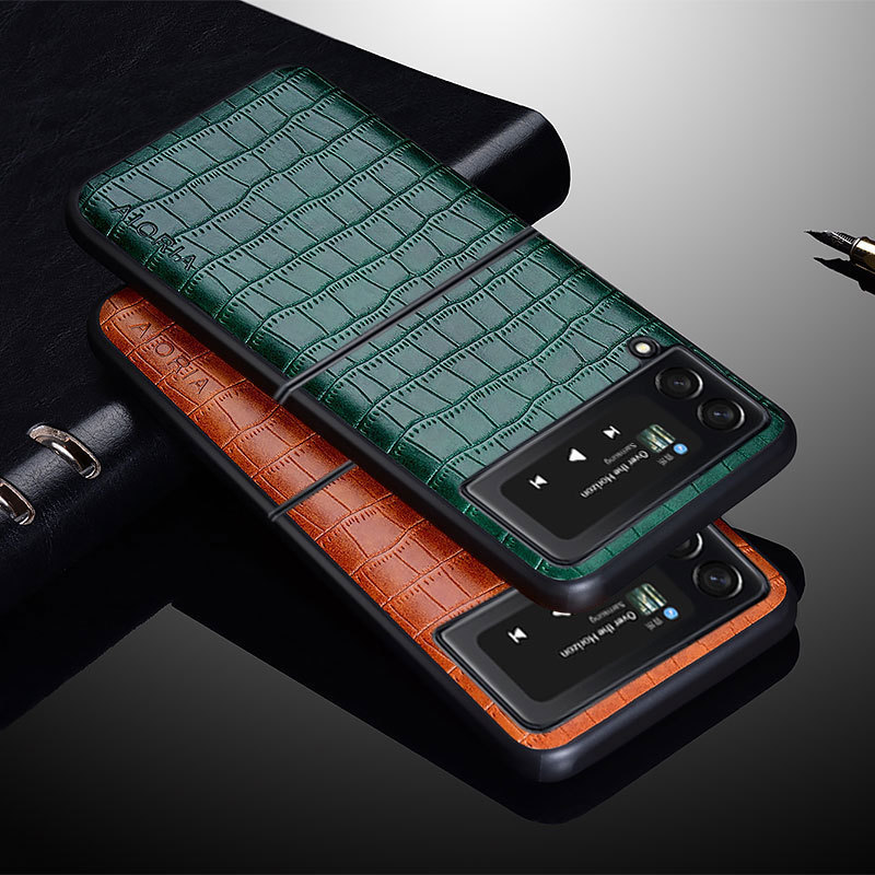 For [Samsung []] Galaxy Z Flip 3 5G mobile phone protective cover crocodile skin phone case