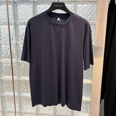 夏の新しい通気性のあるラウンドネックカジュアル半袖トップライト高級メンズTシャツマルチカラーの高品質の吸湿発散性