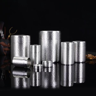 Pure Tin Tea Cans Household Large small size Tin Cans Portable Travel Small Tea Cans Thread Hammer Point White Tea Rock Tea Warehouse