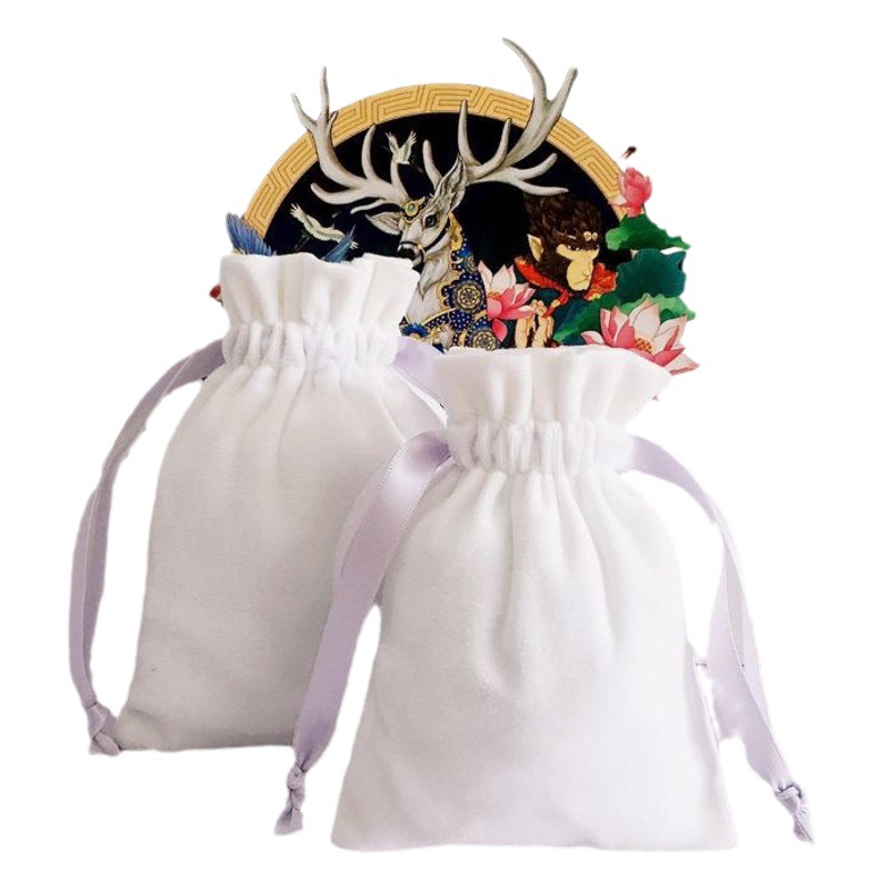 Suministro directo de fábrica Cisne franela bolsa de terciopelo bolsa de cordón joyería bolsa de terciopelo bolsa de almacenamiento de terciopelo