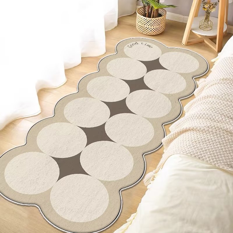 異形家居地墊臥室床邊簡約輕奢大面積毯仿羊絨臥室地毯
