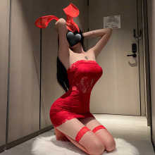 西诗 性感情趣内衣情调趣味睡衣制服qqny禁欲系镂空蕾丝包臀裙