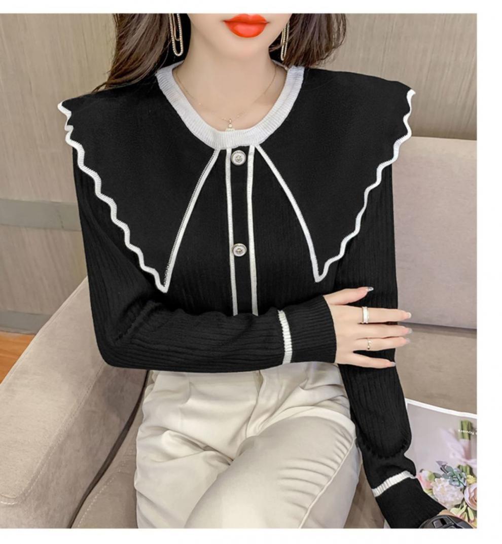 Sweet Lotus Leaf Collar Sweater Style 19