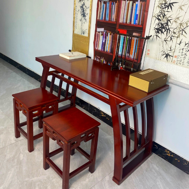 New Chinese Style Calligraphy Training Class Brush Calligraphy Desk Antique Solid Wood Ancient Style Desk Teaching and Training Chinese Studies Desk