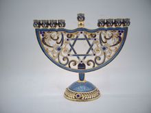 歐式復古燭台猶太教燈台宗教用品琺琅彩九頭燭台飾品聖誕節工藝品