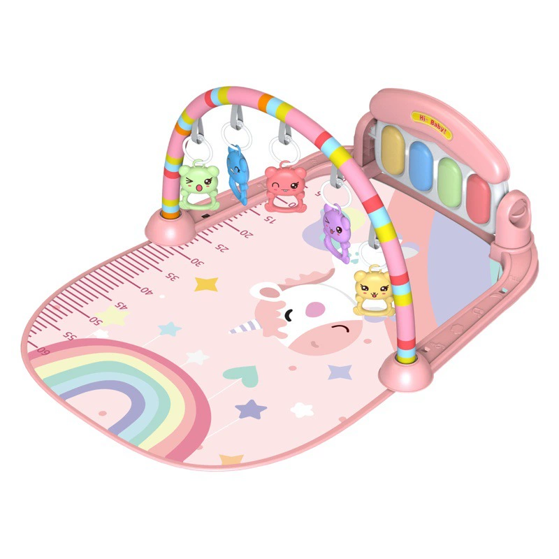 Трансграничная новая детская фитнес-рамка Музыкальная педаль игрушка 0-36 месяцев розовый детский музыкальный игровой коврик для пианино