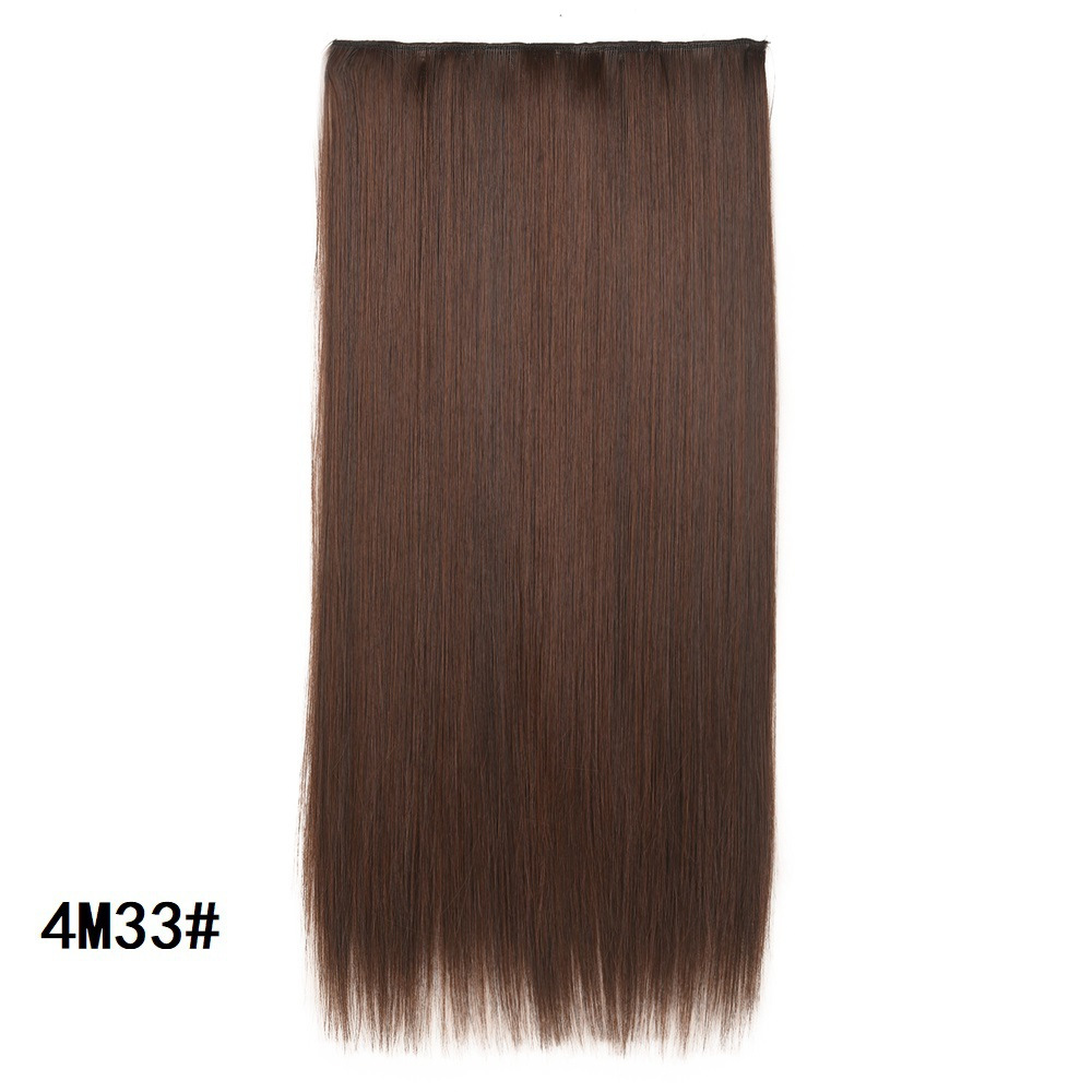 Extensión de Cabello Liso Largo de 5 Clips, Fibra de Alta Temperatura, Sin Costuras image 51