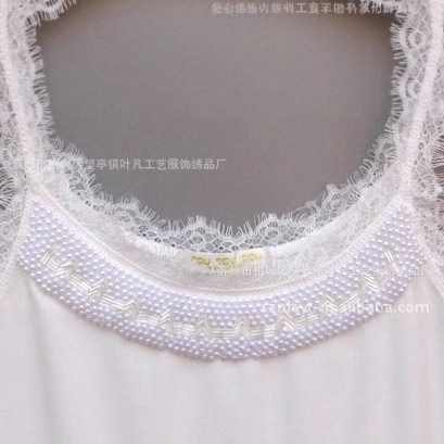 厂家销售纯白色可爱系简约式机绣盘花雪纺 雪纺花边带