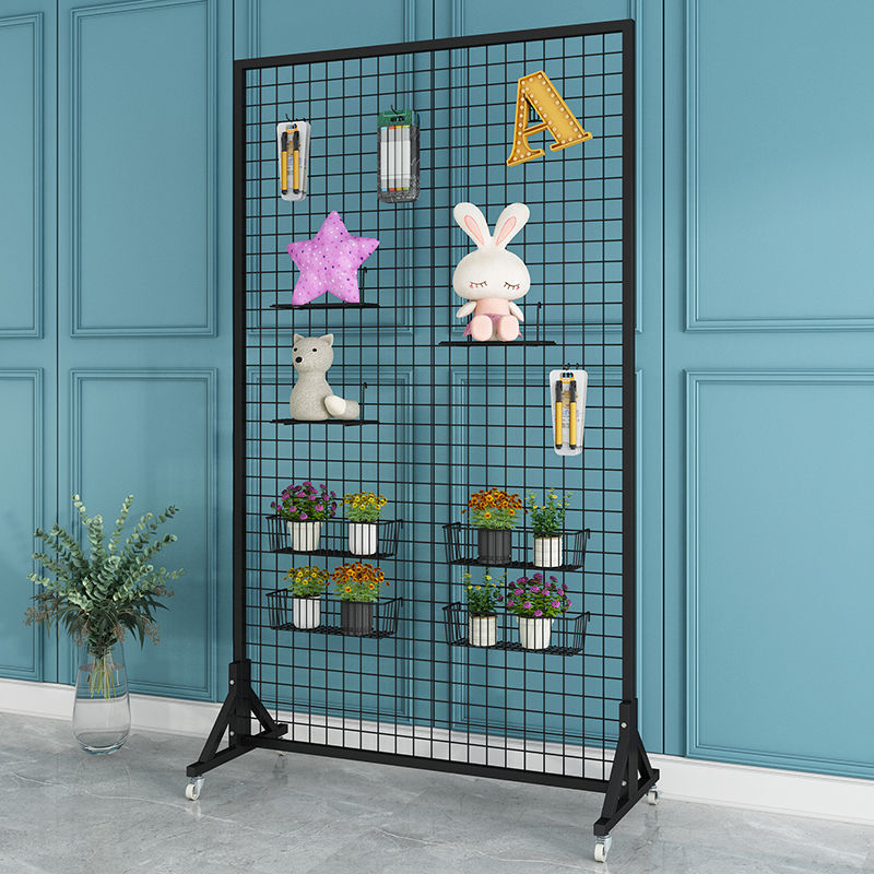 铁艺网架立式铁丝网格饰品挂架超市货架展示落地网格幼儿园展架厂