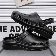 洞洞鞋踩屎感男士拖鞋兩用鏤空花園鞋大碼沙灘鞋厚底涼鞋男款軟底