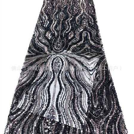 Fabricante nuevo estilo francés Europa y América tela bordada de perlas Gaoding cena de ropa de mujer falda tela comercio exterior transfronterizo al por mayor