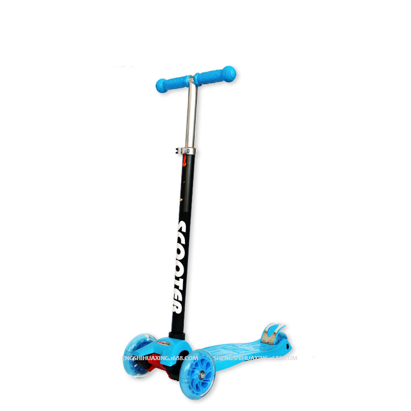 Shengshi Sliding Factory Wholesale Custom Rice High Children's Four-Wheel Non-Foldable Pu Flash Wheel Scooter Foreign Trade 67