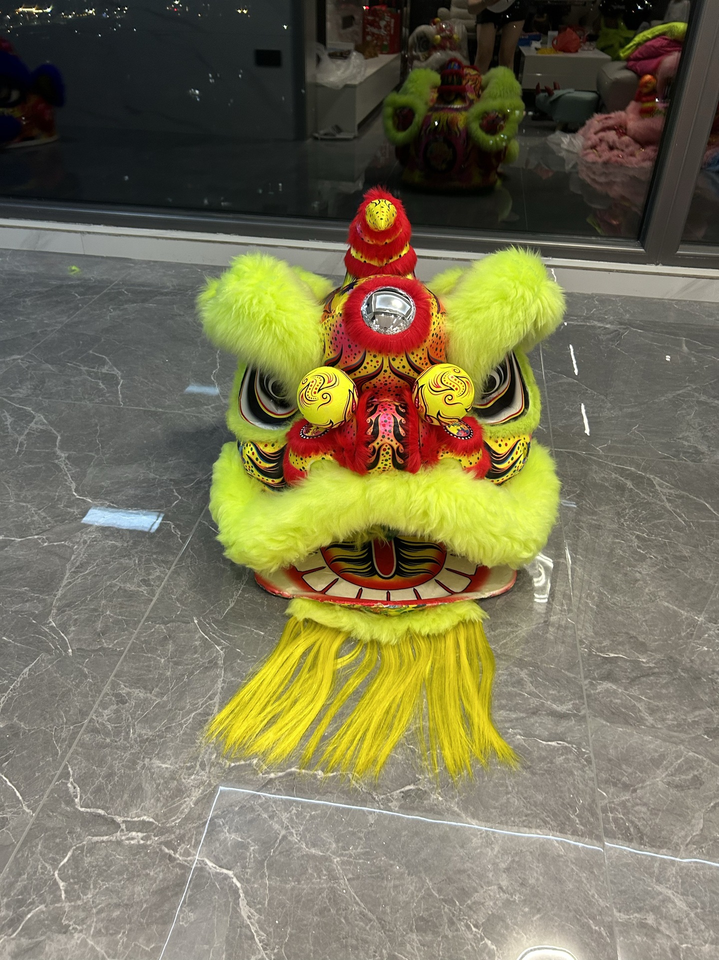 형광 녹색 단일 헤드