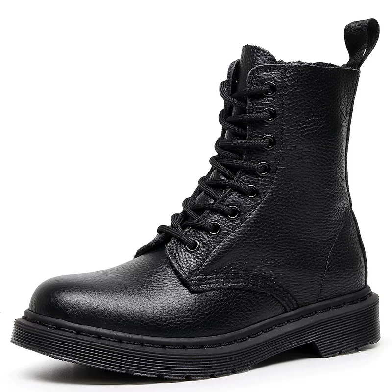 Leather trend low boots English style, genuine leather