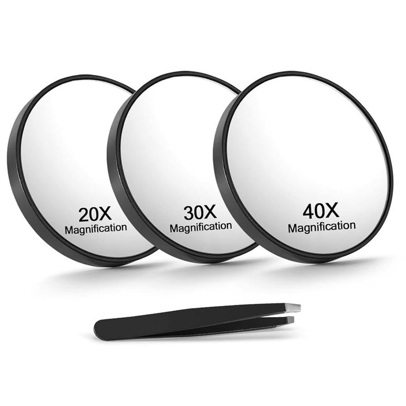 Cell Clip Auxiliary Magnifying Mirror for Removing Blackheads, 20X Pore and Acne Magnification, Compact and Portable Makeup Mirror, 30X10X Suction Cup