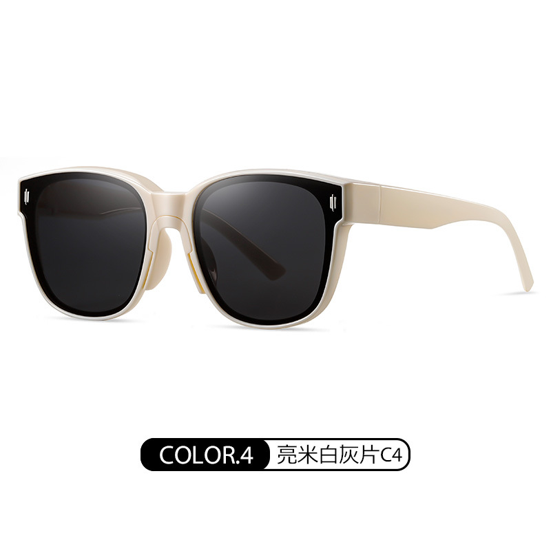 Las gafas de sol polarizadas con espejo único y doble propósito TR se pueden usar con una sola funda y miopía. Gafas de sol de cercanías de moda y versátiles