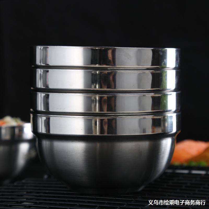 double-layer platinum soup bowl stainless steel for home use