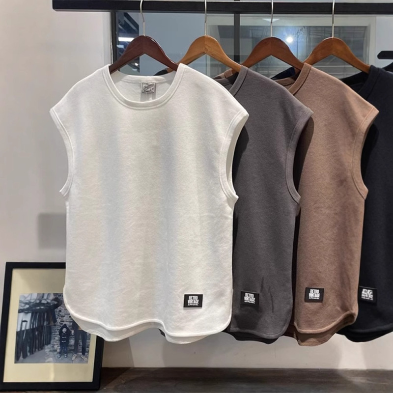 2025 extra large size 150.00kg pearl cloth vest men's summer sleeveless wide shoulder waistband t-shirt t-shirt top