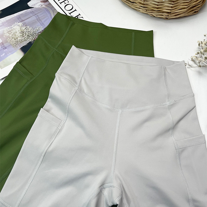 New Yoga Pocket Pants, Recycled Fabric Sports Running Fitness Pants, High-Waisted Leggings, Slimming Pants