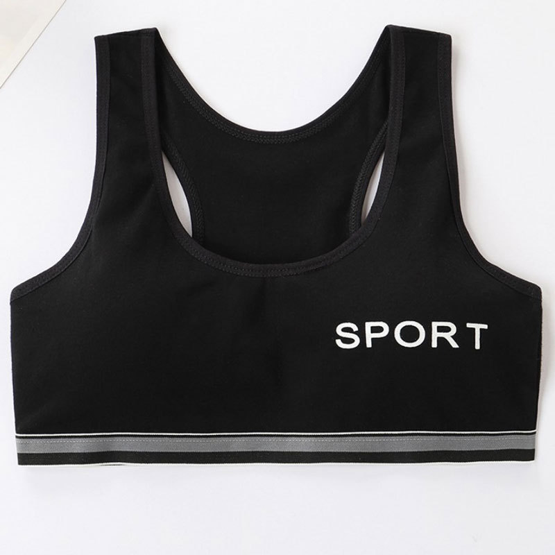 Desarrollo de las Niñas Ropa interior estudiante de la escuela primaria sujetador de niña de algodón estudiante de secundaria en forma de I chaleco deportivo 9-16 años