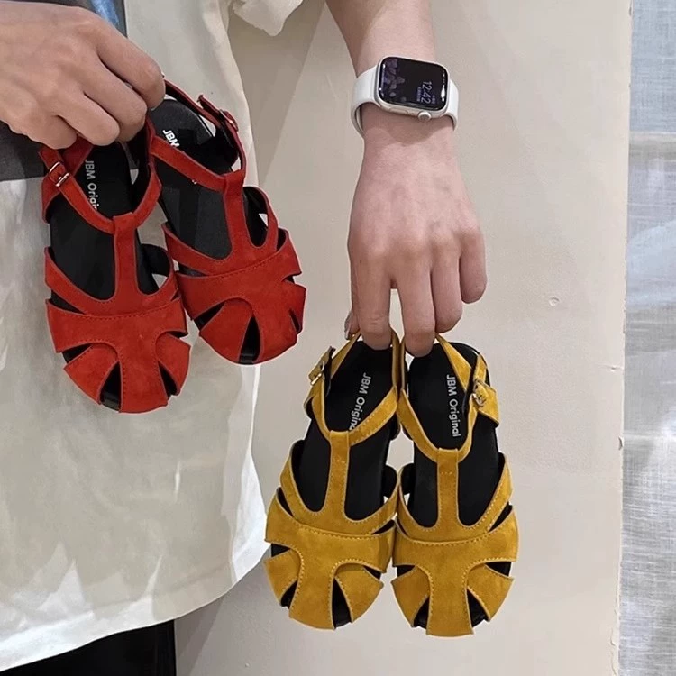 Летние детские французские ретро-сандалии в лесном стиле с закрытым носком для девочек, плетеные, с перфорацией, принцесса, 2025 год.