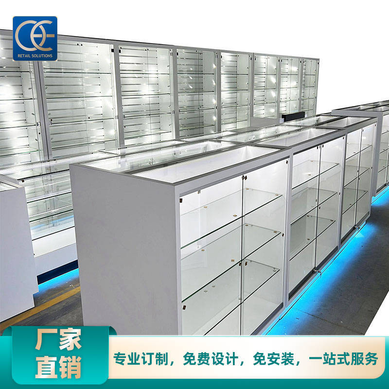 厂家烟柜台展示柜 烟草玻璃柜专卖店超市收银台一体柜组合烟酒柜