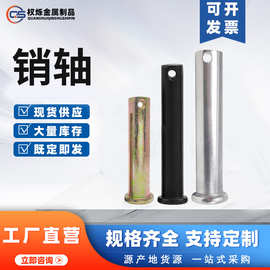 高强度销轴平头带孔销钉GB117圆柱销定位销钉氧化发黑插销销子