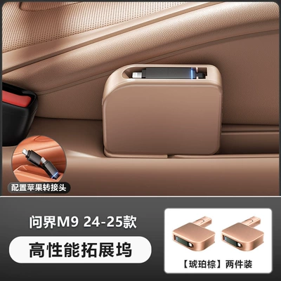 for M8/M9 Rear Car: Mobil şarj cihazları - wenjie-m9-second-row-66w-fast-charging-docking-station-amber-brown-2-pack