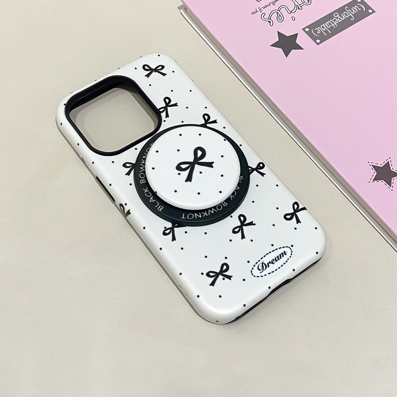磁気フィルムつや消しツーインワン日本と韓国スタイルのリボン Apple 16ProMax/15 携帯電話ケース落下防止に適しています|undefined