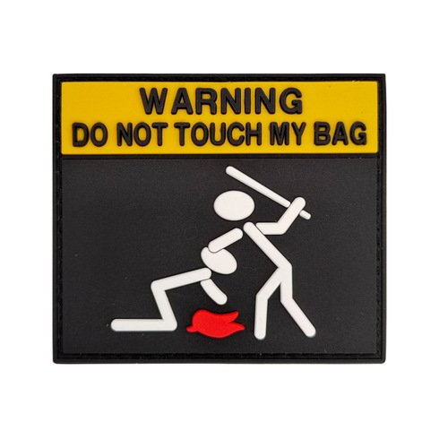 PVC rubber badge warning sign do not touch 3D concave and convex armband backpack clothing personalized patch