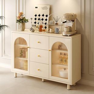 Cream Style Sideboard Storage Cabinet Wall-Mounted Tea Cabinet Kitchen Cabinet Home Cupboard Living Room Storage Cabinet