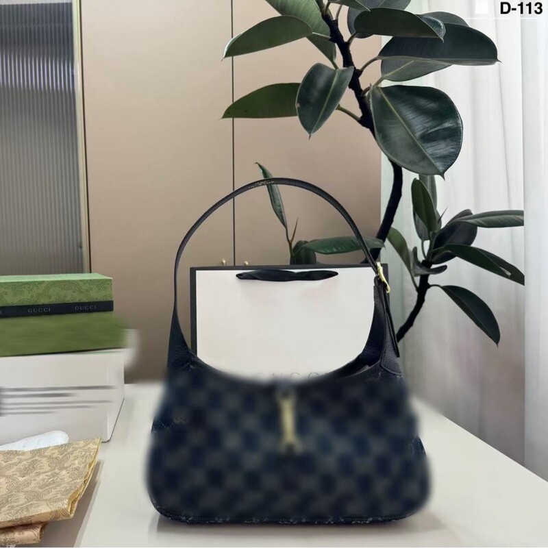 Gucci light luxury retro printed underarm bag for women, new Jackie1961 underarm bag, casual and versatile for commuting