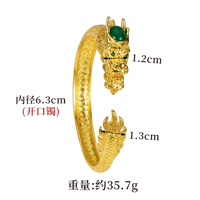 Brazalete de apertura de Tenglong Zodiac Dragon retro estereoscópico estilo masculino brazalete de estilo chino al por mayor proveedor directo