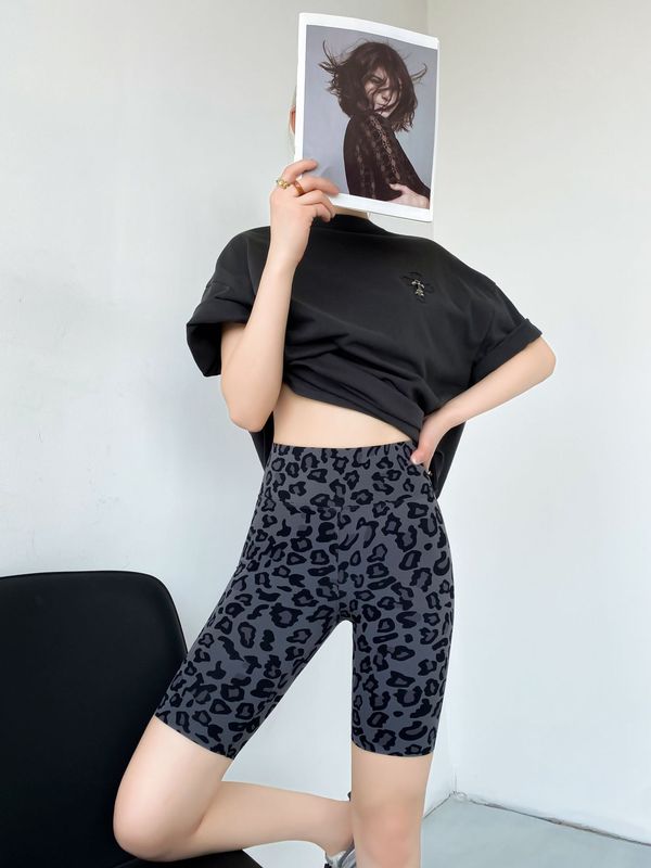 夏の新ヒョウ柄サメパンツ女性の 5 点通気性レギンスヒップリフティング腹部サイクリングパンツ|undefined
