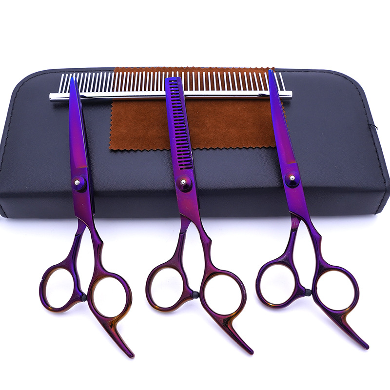 Directo de fábrica de acero inoxidable tijeras para mascotas perro belleza especial tijeras de corte de pelo Teddy corte de pelo traje