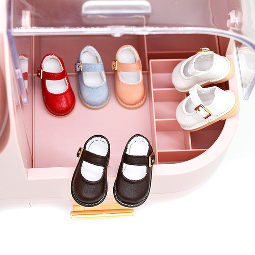 6 points BJD shoes 20 cm cotton doll exquisite details British style small leather shoes temperament dress-up play house shoes