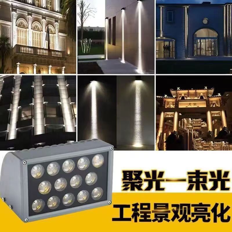 Gecko beam spotlight outdoor wall lamp narrow light waterproof wall washing lamp long-range beam lamp projection lamp pillar lamp