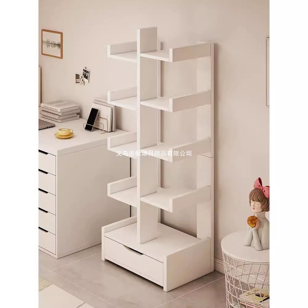 Bookshelf Floor-Standing Storage Rack Living Room Wall-Mounted Integrated Storage Rack New Tree-Shaped Multi-Layer Storage Cabinet Student Small Bookcase