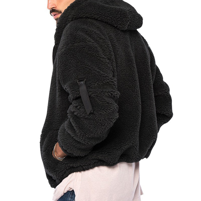 Men's Hooded Jacket Double Sided Arctic Velvet Warm Autumn Winter_voghion.com