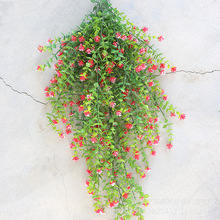 厂家批发跨境仿真尤加利茶花垂挂仿真花藤吊兰塑料人造假花户外花