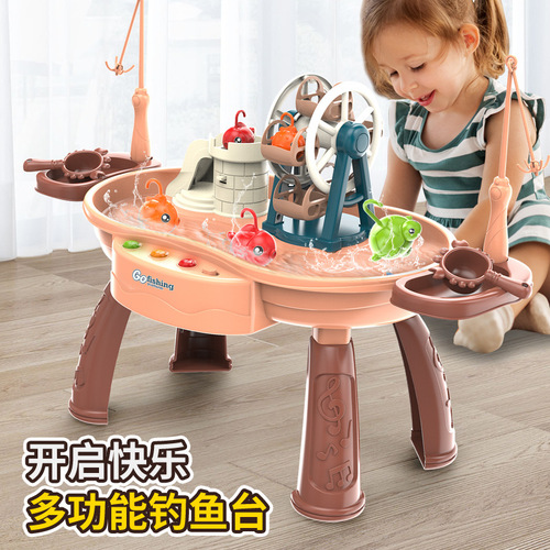 Cross-border hot-selling water park fishing toy baby educational multi-functional water tabletop fishing platform parent-child interaction