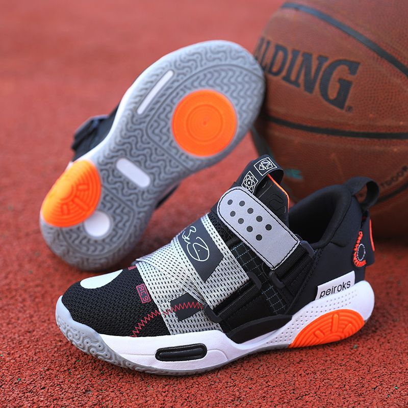 Children's Ultra-Light Soft-Soled Running Shoes, Wear-Resistant, Non-Slip Sports Shoes, Lightweight, Quick to Put on and Take Off, Trendy Fabric Shoes with Velcro Fasteners