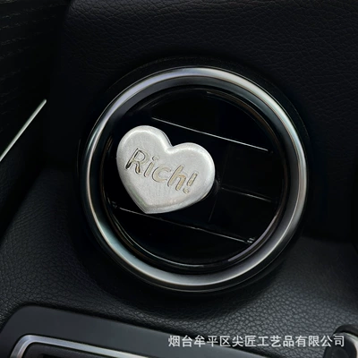 Car Perfume Aromatherapy, Air Freshener Car Vent Fragrance - silver-heart
