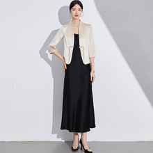 老钱风气质短外套女装醋酸新款新中式高级感休闲小西装上衣早秋薄