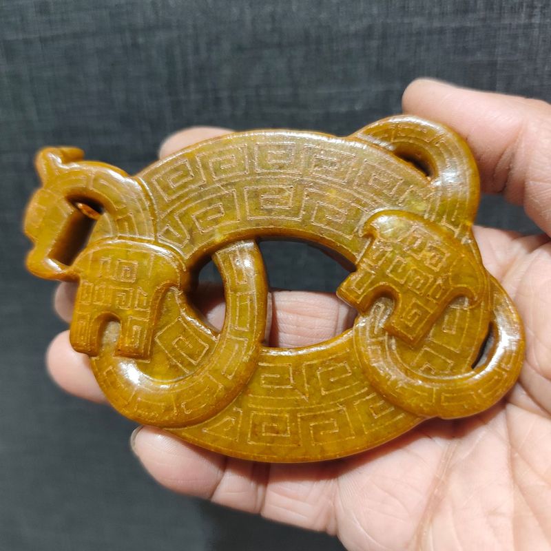 大量批发老岫玉古玩玉器捡漏做旧兽面镂空八卦古玉老玉挂件|undefined