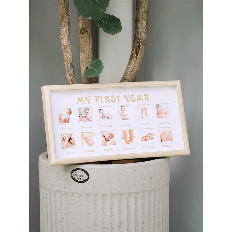 Baby Growth Record Commemorative Photo Frame Baby's 12-Month Birthday Gift Photo Frame 1.0inch DIY Photo Frame Display Stand Baby Growth Record Commemorative Photo Frame Baby's 12-Month Birthday Gift Photo Frame 1.0inch DIY Photo Frame Display Stand