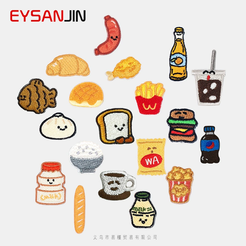 Новая компьютерная вышивка этикетка мультяшный напиток для еды
