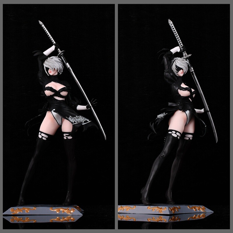 Domestic Angel 2B Little Sister Double-Headed Gk Figure Statue Nier Automata Two-Dimensional Ornament Model
