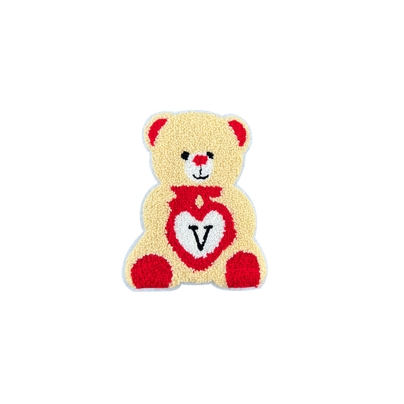 Toalla de oso de dibujos animados pegatinas de tela bordadas spot accesorios de ropa al por mayor ropa de oso abrigo parche de agujero