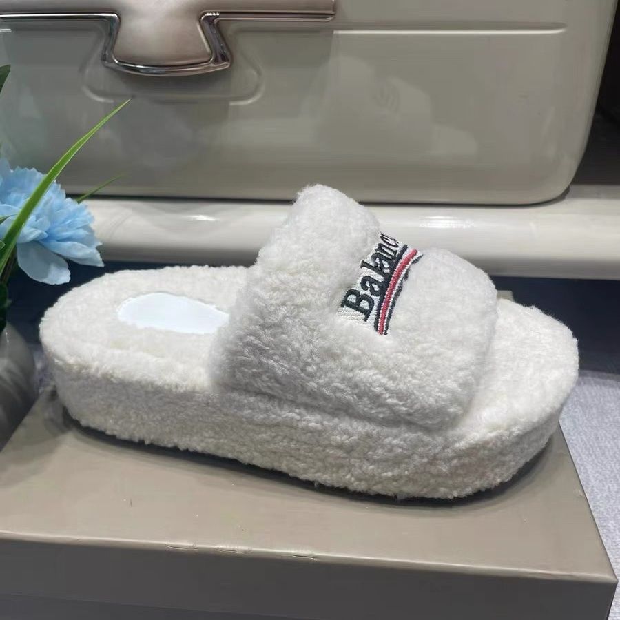 양털 두꺼운 바닥 오프화이트